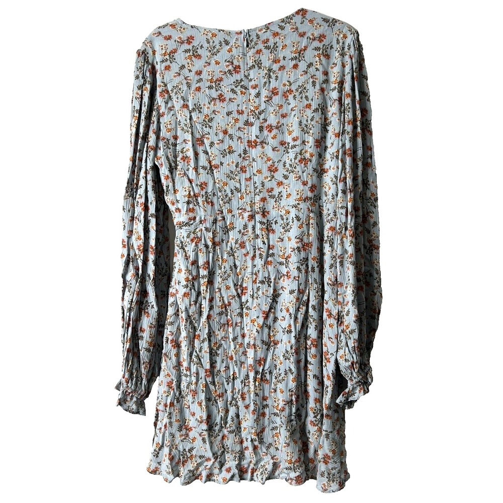 Altar'd State Women Size M Long Sleeve Blue Floral Rayon Dress Polyester Lined - Picture 8 of 9